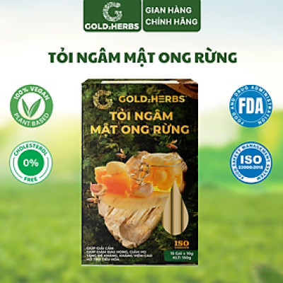 Tỏi ngâm mật ong rừng GoldzHerbs, 100% mật ong nguyên chất – Hũ 300g/ Hộp 15 gói x 10g