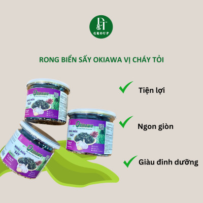 Hộp rong biển sấy khô Okinawa vị cháy tỏi 30g - ăn liền DTFood