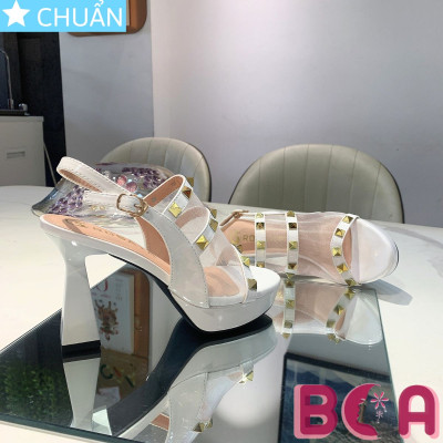 Giày cao gót nữ cao gót 9 phân RO626 ROSATA tại BCASHOP thiết kế hở mũi và quai hậu cài kèm gót trụ loe cực sang chảnh