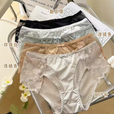 Combo 5 Quần Lót Nữ Phi Lụa Phối Ren Xinh Xắn 0501 – Mềm Mịn, Thoáng Mát, Không Viền