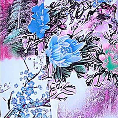 Váy đầm lanh (tole) Vicci TVN004.12 vải xước họa  tiết hoa hoa nền tím (Size L)