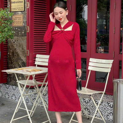 Váy Bầu Dự Tiệc Azuno V95 Chất Liệu Len Tăm Mềm Min- Hàng Thiết Kế phong cách hàn quốc hiện đại, trẻ trung gọn dáng cho mẹ bầu mùa đông mới