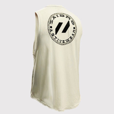 Áo ba lỗ thể thao Droparm muscle Tanktop trắng_ zaibro