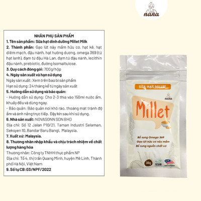 Combo Sữa Hạt Gạo Lứt Hữu Cơ Millet & 24Grains Gói 30g Nana Malaysia Cho Trẻ Từ 3 Tuổi & Người Lớn Bổ Sung Dinh Dưỡng - 24grains