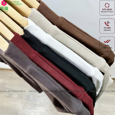 Áo giữ nhiệt nữ Hiền Trần BOUTIQUE cổ cao dài tay chất vải thun kiểu dáng ôm nhẹ phong cách thanh lịch-A6