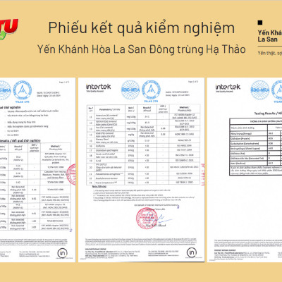 [ 35% YẾN TƯƠI ][ NHẬN GHI THIỆP MỪNG] Hộp quà 6 lọ Yến Khánh Hòa La San Đông Trùng Hạ Thảo ít ngọt