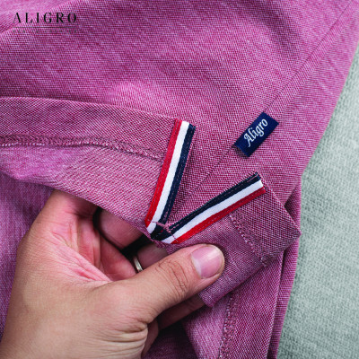 Áo polo nam cộc tay trơn màu hồng aligro ALGPLO42