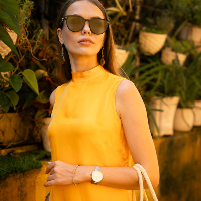 Áo Dài Lụa Tơ Tằm Dã Quỳ ADA004 thời trang thiết kế Hity