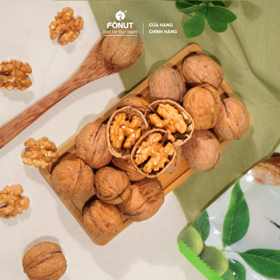 Quả óc chó vàng còn vỏ Fonut 500g-300g - Hạt dinh dưỡng cho bà bầu, ăn kiêng