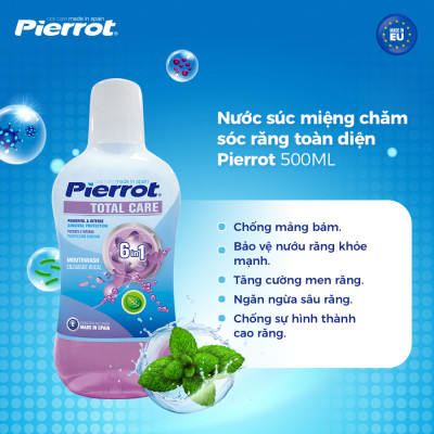 [ Mua 2 tặng 1 chỉ kẽ răng ] Nước súc miệng chăm sóc răng toàn diện Pierrot 500ML