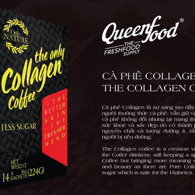Cà Phê Collagen Queenfood (2 Hộp - 14 Túi Nhỏ/Hộp)