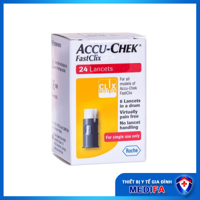 Hộp 24 kim chích máu Accu-Chek FastClix dùng cho máy Accu-Chek Performa và Accu-Chek Guide, Chính hãng Roche