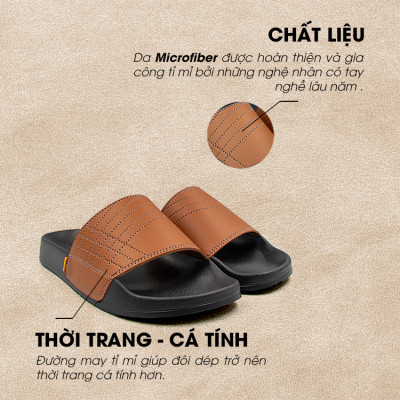 Tomoyo Dép Quai Ngang Da Microfiber Siêu Nhẹ TMD31403