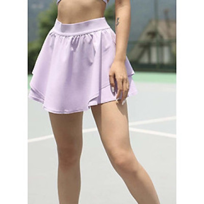 Chân váy thể thao dáng xòe ngắn màu tím thời trang cho nữ chơi tennis, pickle ball, yoga, golf
