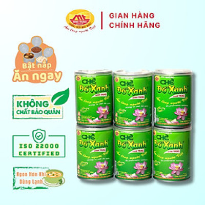 Chè đỗ xanh Minh Trung 240g - Chè Đỗ Xanh 6 (combo 6 lon)