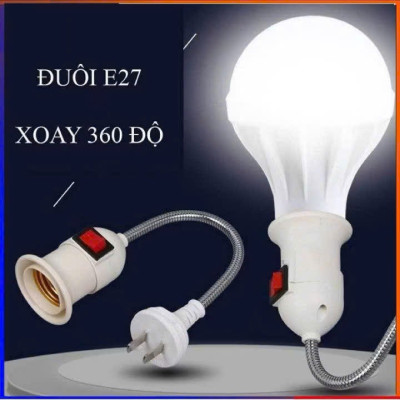 Đuôi Đèn Đa Năng Xoay 360 Độ – Đui Đèn E27 Lò Xo Phích Cắm Kèm Công Tắc-Tiện Lợi và Linh Hoạt Trong Mọi Không Gian - HÀNG CHÍNH HÃNG MINIIN