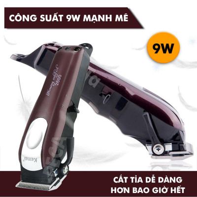Tông đơ cắt tóc không dây Kemei KM-2600 chuyên nghiệp công suất mạnh mã 9W với pin Lithiumion siêu khủng có thể sử dụng cắm điện trực tiếp thích hợp sử dụng salon, tiệm tóc cắt tóc người lớn và trẻ em