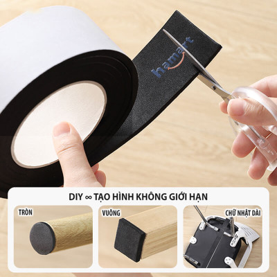 Cuộn Xốp Dán Chân Bàn Ghế Chống Ồn Keo Tự Dính Viền Nội Thất Bịt Khe Cửa Sổ Góc Bàn Chống Va Đập