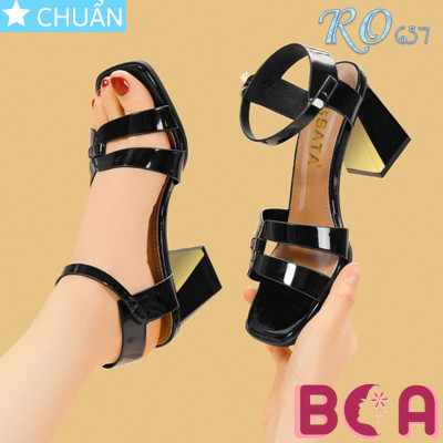 Sandal nữ hở mũi cao 6 phân RO657 ROSATA tại BCASHOP với thiết kế quai sau tiện lợi, lót êm ái giúp chân luôn thoải mái