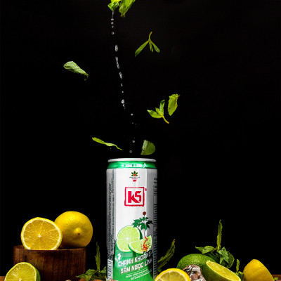 Nước Tăng Lực K5 Sâm Ngọc Linh Thùng 24 Lon Vị Chanh Khoáng (320ml/Lon)