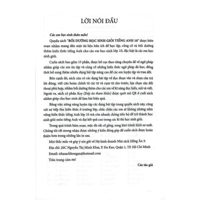 Bồi Dưỡng Học Sinh Giỏi Môn Tiếng Anh Lớp 10 (Dùng Chung Cho Các Bộ SGK Hiện Hành) (HA)