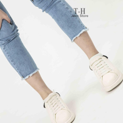 Quần jean nữ cạp cao túi xéo tôn dáng, quần bò nữ ôm dáng thời trang