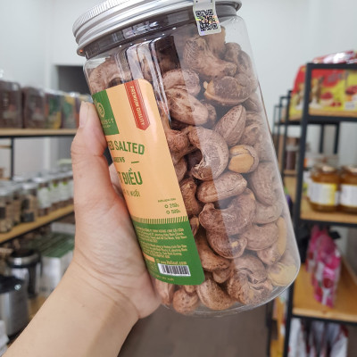 HẠT ĐIỀU RANG MUỐI BÌNH PHƯỚC NGUYÊN HẠT VỎ LỤA 500GRAM