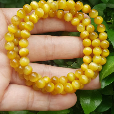 Vòng tay nữ đá mắt hổ tự nhiên vàng anh vip 6mm quấn tay 3 vòng đẹp vòng màu vàng anh tươi đẹp hợp nữ mệnh kim mệnh thổ mệnh thuỷ đeo tay may mắn xinh đẹp sang tay ạ