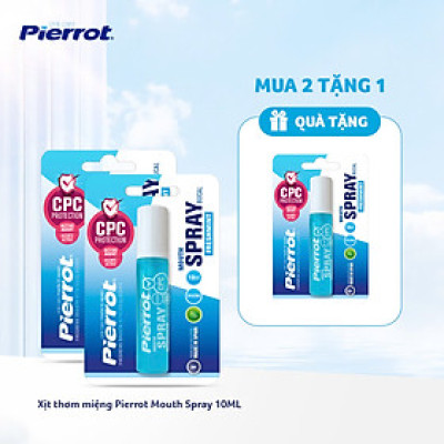 Combo 2 tặng 1 Xịt Thơm Miệng PIERROT Giúp Kháng Khuẩn, Loại Bỏ Mùi Hôi, Cho Hơi Thở Thơm Mát Mouth Spray 10ml/lọ