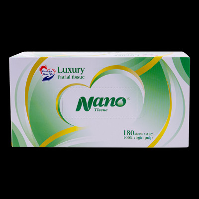 Combo 5 hộp khăn giấy rút Nano, khăn giấy lụa nano 2 lớp hộp 180 tờ tiện dụng, an toàn- Nano Tissue