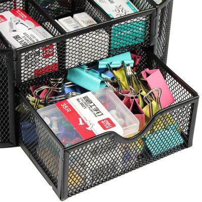 Hộp đựng bút để bàn Văn Phòng Phẩm NASI NS12 nhiều ngăn bằng thép sơn tĩnh điện cứng chắc khay đựng kệ để bút học sinh 