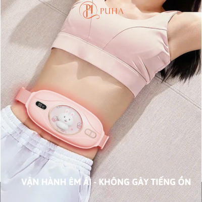 Máy chườm nóng hỗ trợ giảm đau bụng kinh PUHA, có 5 mức nhiệt, Pin 3600MAH , sạc UBS, món quà ý nghĩa tặng người yêu