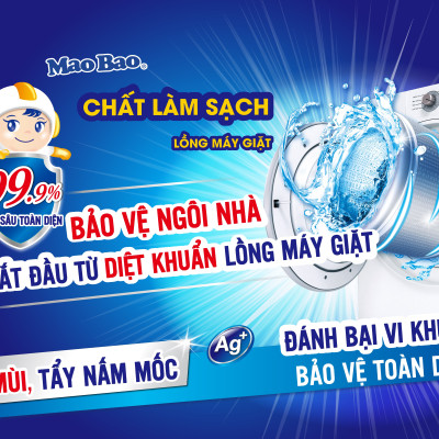 Chất Làm Sạch Lồng Giặt Mao Bao Ion Bạc Nâng Cấp Mới 300g + 6g