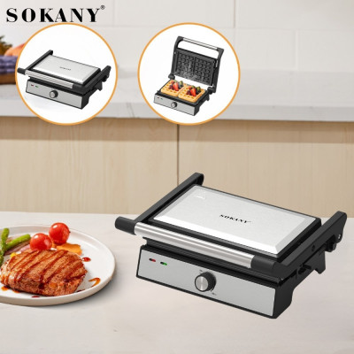 Máy kẹp nướng đa năng 3IN1 SOKANY SK-08092 công suất cao 1500W, bộ 3 khay nướng đa năng, tháo lắp dễ dàng vệ sinh - HÀNG CHÍNH HÃNG - DELIYA