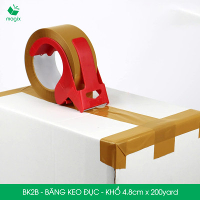 BK2B - 6 cuộn băng keo đục khổ 4.8cm x 200yard - Băng dính đóng hàng, băng keo khổ lớn