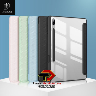 Bao da chống sốc SamSung Galaxy Tab S7+ Plus có ngăn đựng bút hiệu Dux Ducis Toby - Hàng nhập khẩu