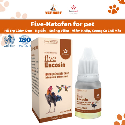 Five-EnCosin Hỗ Trợ Tiêu Hóa Giảm Tiêu Chảy Gà Đá, Chim Cảnh An Toàn, Hiệu Quả