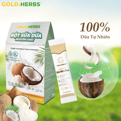 Bột sữa dừa nguyên chất GoldzHerbs – 14 gói/ 500g