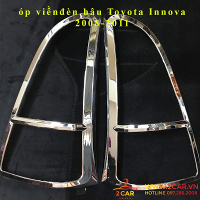 Ốp viền đèn pha, hậu xe Toyota Innova 2009-2011 mạ crom cao cấp, sáng bóng