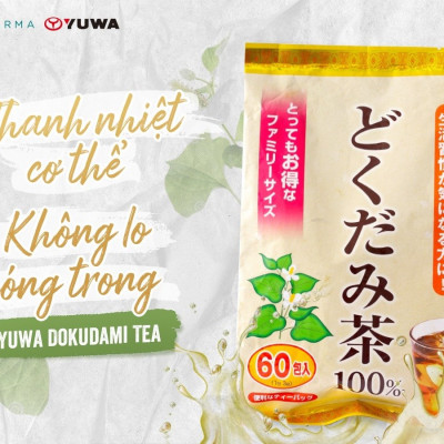 Trà Diếp Cá Yuwa 100% Lá Diếp Cá Giải Nhiệt Giải Độc,  Trừ Nắng Nóng Mùa Hè Yuwa Dokudami Tea 100% Gói 60 gói