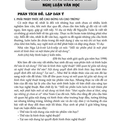 Bồi Dưỡng Học Sinh Giỏi Phát Triển Kĩ Năng Làm Bài Văn Trung Học Phổ Thông