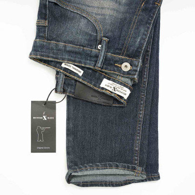 Quần Jeans Nam Cao Cấp HUNTER X-RAYS Form Slimfit Thun Màu Xanh Căn Bản D28