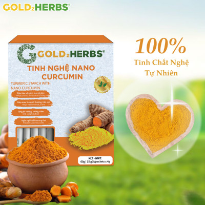Tinh nghệ Nano Cucurmin GoldzHerbs – Tăng cường hệ tiêu hóa, hệ miễn dịch, giúp làm đẹp – 14 gói/ 500g