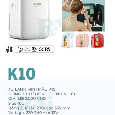 Tủ lạnh mini Kemin Chính hãng 10L