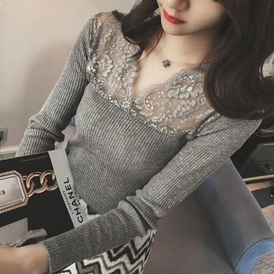 Áo kiểu nữ, áo ren dài tay ALe65