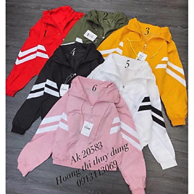  Áo khoác dù nữ 2 lớp cánh dơi sọc phối nón xitin - M193 + M193