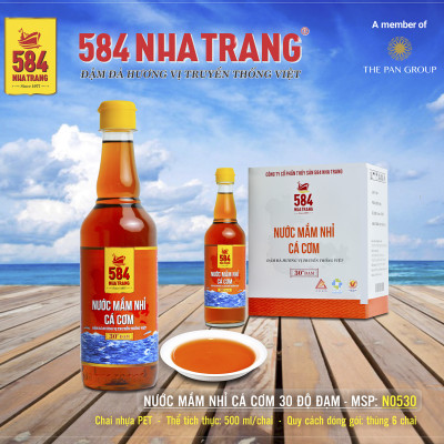 Thùng 6 Chai Nước mắm Nhỉ Cá cơm 584 Nha Trang - 30 độ đạm - Chai Nhựa 500 ml