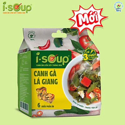 Canh Gà Lá Giang Ăn Liền ISOUP 72g 06 Viên - Viên Canh Ăn Liền Sấy Thăng Hoa