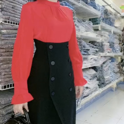 Đầm liền phong cách váy áo rời 2 mảnh sơ vin myqlothing.