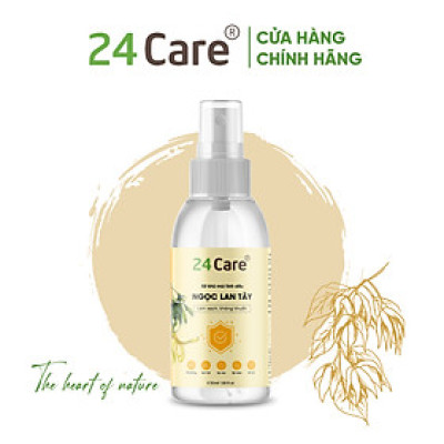 Xịt Phòng Tinh Dầu Ngọc Lan Tây Hữu Cơ Organic  24Care 50ML/100ML - Kháng khuẩn - Khử mùi hôi - Đuổi muỗi, côn trùng - Tạo không gian lãng mạn, hẹn hò - Hương thơm thư giãn.
